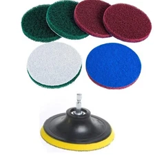 DUOSHIDA 4 Inch Drill Powered Brush Tile Scrubber Scouring Pads Cleaning Kit