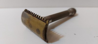 Antiker Gillette Old Type Rasierhobel 8x4cm Vintage Sicherheitsrasierer Open Com