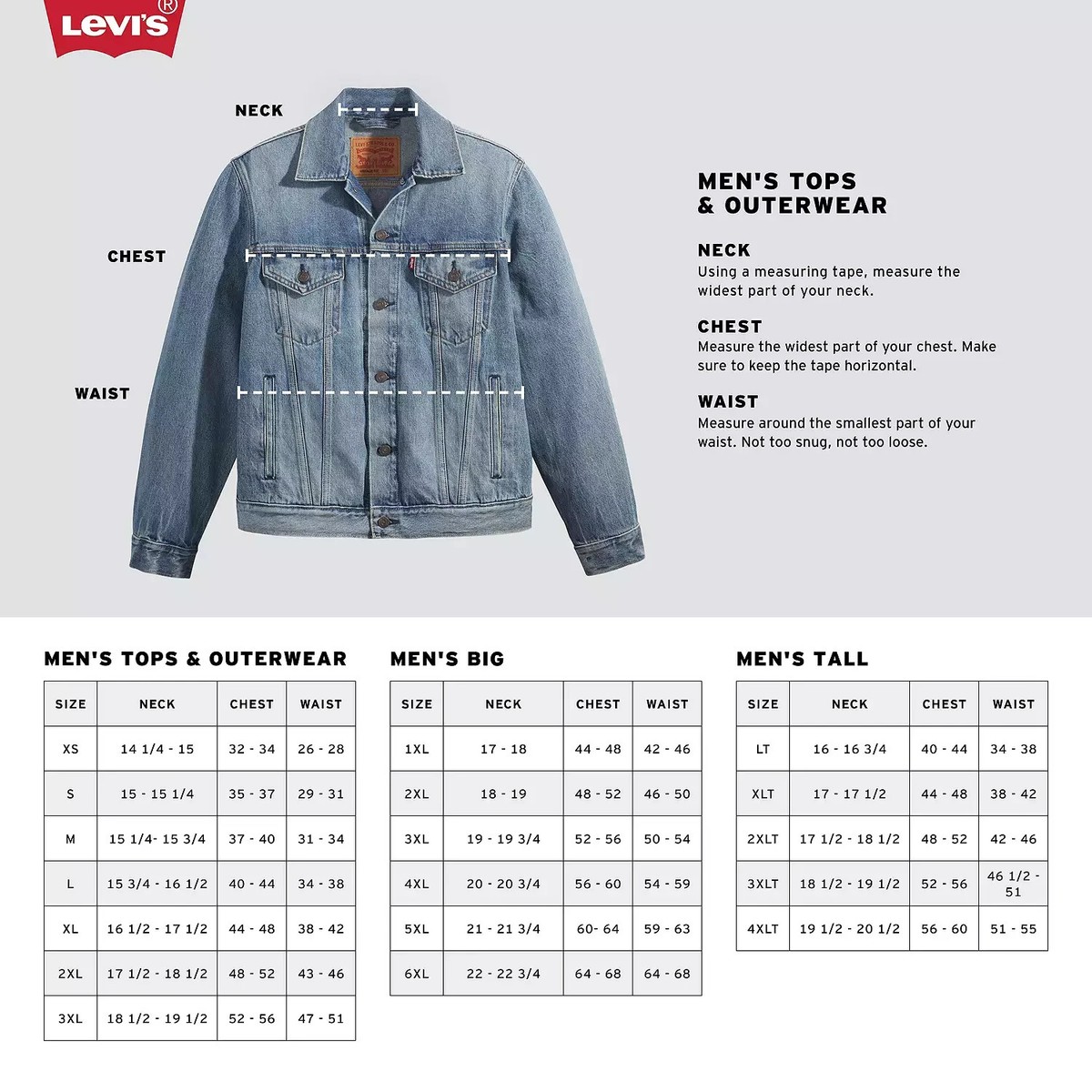Levi's Men's Premium Western Trucker Denim Jacket Relaxed Fit Size