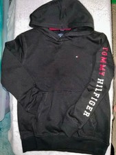 New Boy's Black Tommy Hilfiger Hoodie Size M 12/14 