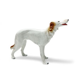 Vintage Porcelain Borzoi Russian Wolfhound Silken Windhound Dog Figurine AS IS