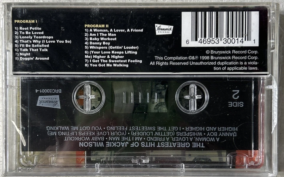 The Greatest Hits Of Jackie Wilson Sealed Cassette 1998 Brunswick Records Soul Foto 2 de 4