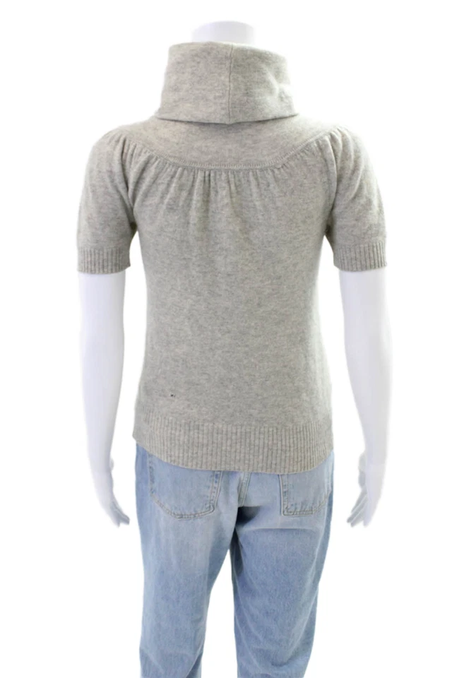 Suéter Robert Rodriguez Mujer Cachemira Cuello Alto Manga Corta Gris Talla XS Foto 3 de 4