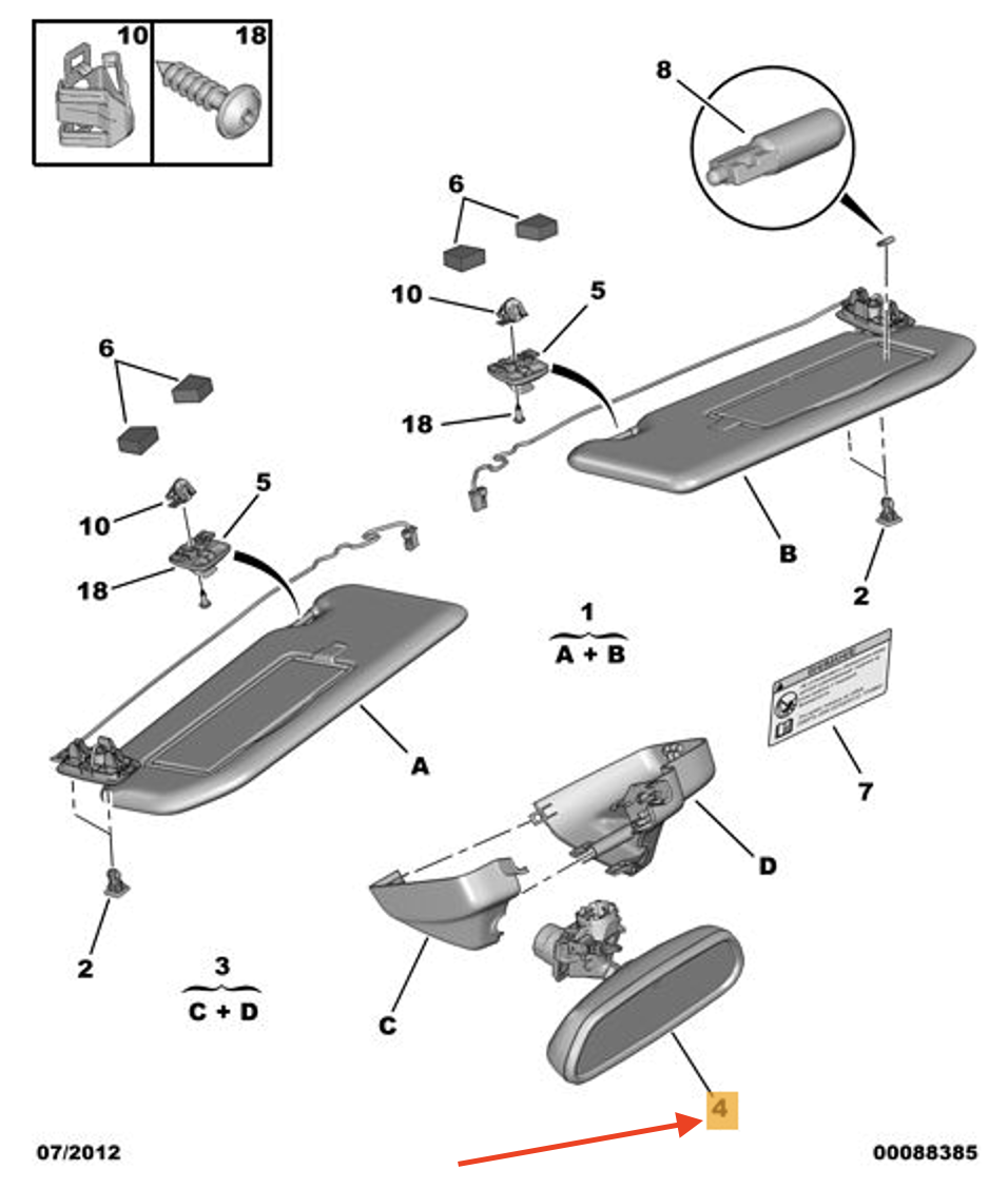 Rétroviseur Intérieur 8154AK – Remplacement Compatible Peugeot 2008 3008 308 408 508 Citroën C3 C4 C5 – Vision Parfaite !