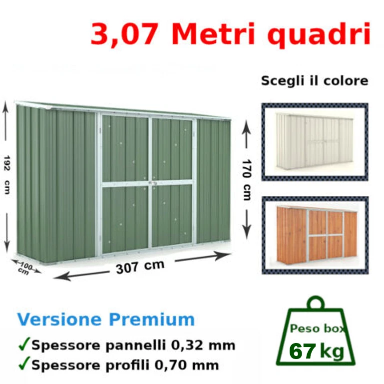 NOTEK CASETTA DA GIARDINO RIMESSA ATTREZZI BOX IN LAMIERA DI ACCIAIO ZINCATA BARACCA