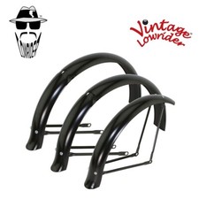 VINTAGE LOWRIDER 20" FLARED ADJUSTABLE DUCKTAIL CONVERSION KIT BLACK FENDER SET.
