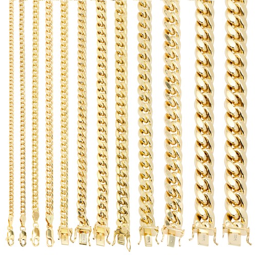 10K Yellow Gold 3.5mm-13mm Miami Cuban 
