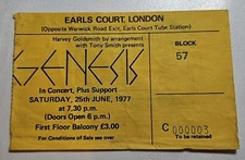 Original Genesis Concert Ticket - Earls Court London sat 25th Jun 1977