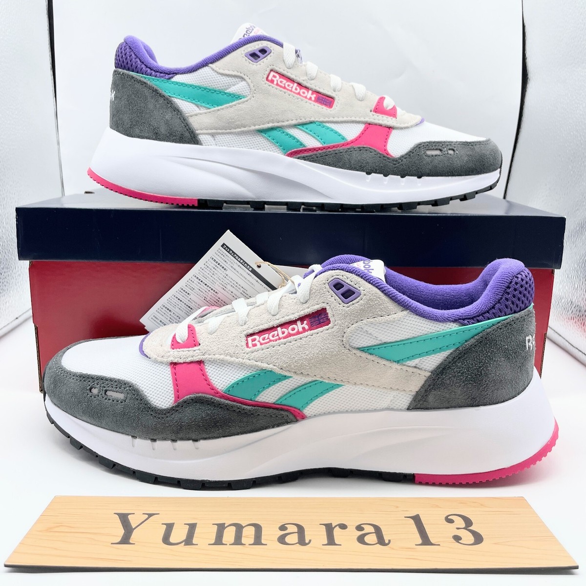 Reebok Classic Leather 2400 Chalk Grey 5 Bold Pink 100201036