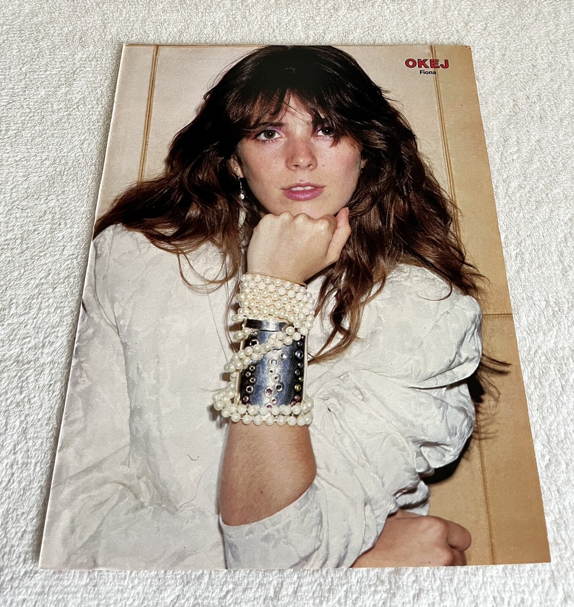 FIONA FLANAGAN 1984 Clipping Poster Swedish Music magazine Okej