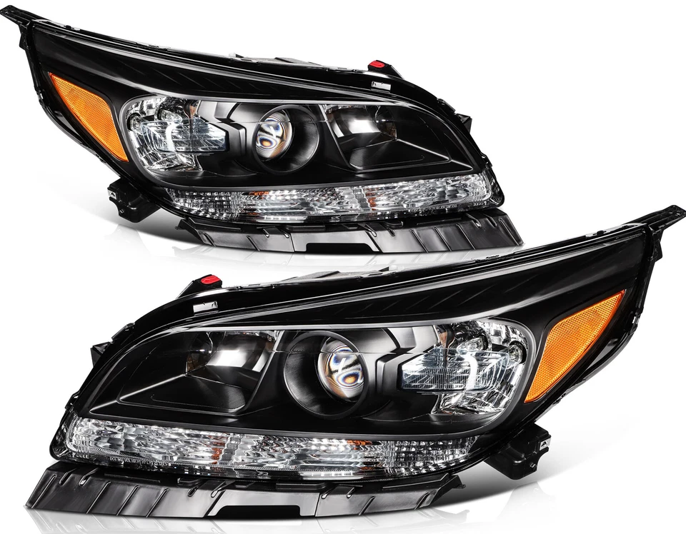Left Right For Chevrolet Malibu 2013 2014 2015 Black Housing Headlight Assembly Foto 3 de 4