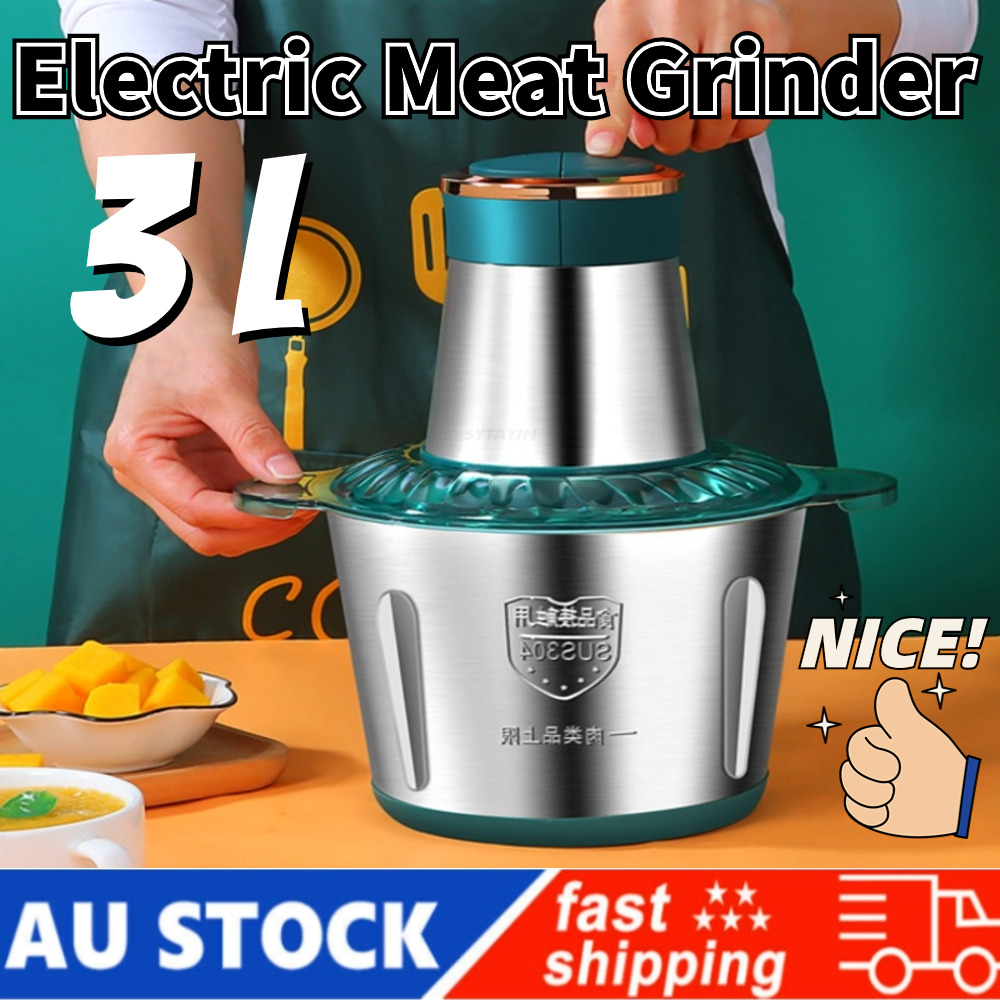 3L Electric Meat Grinder Blender Food Vegetable Processor Chopper Mincer Home L