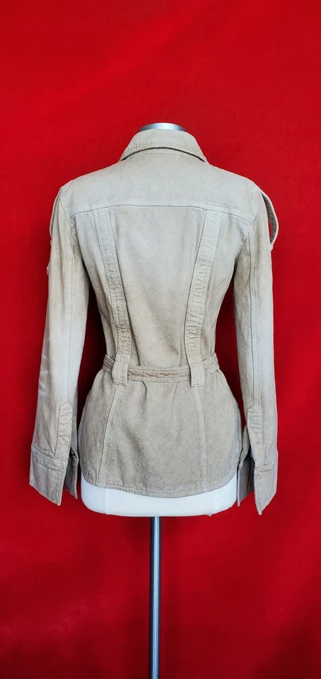 Chaqueta de Colección Dolce Gabbana Caqui Denim Militar con Cinturón Talla 40 Foto 2 de 4