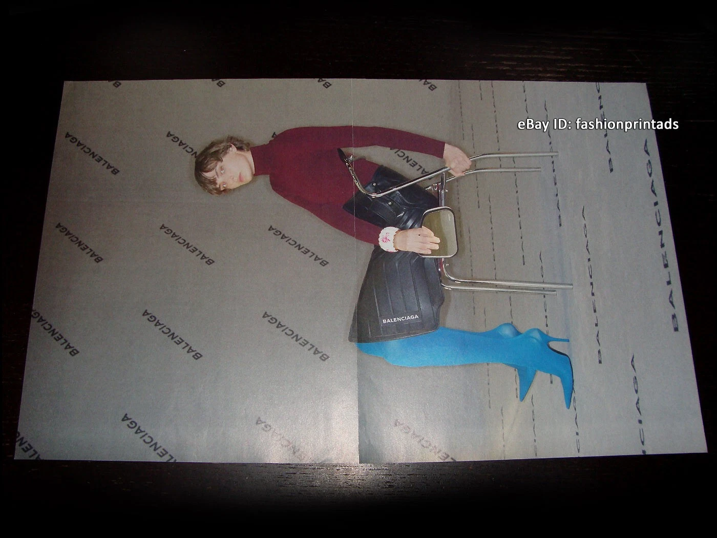 BALENCIAGA ANNUNCIO STAMPA 4 pagine autunno 2017 OLIWIA LIS Johnny Dufort
