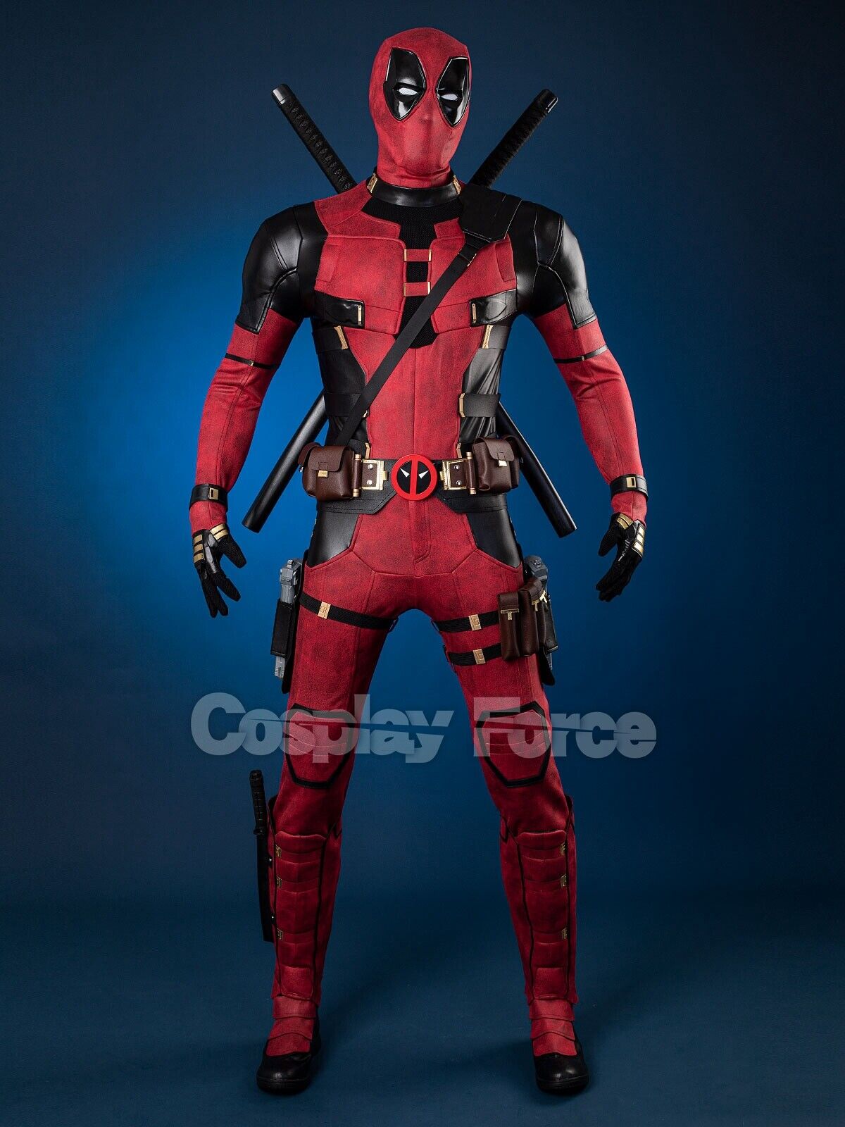 Deadpool 3 Wade Wilson Cosplay Costume Jumpsuit Mask Premium Version C08327