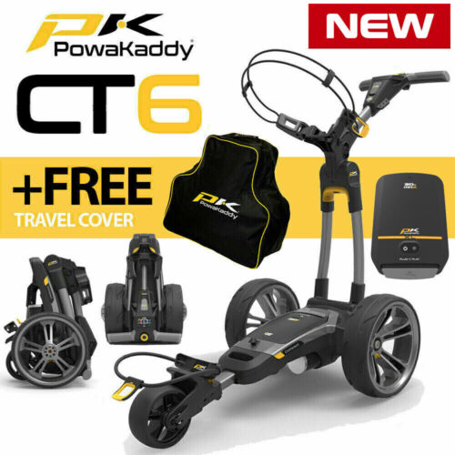 PowaKaddy CT6 Black Electric Golf Trolley 18 Lithium +FREE BAG! - NEW! 2024