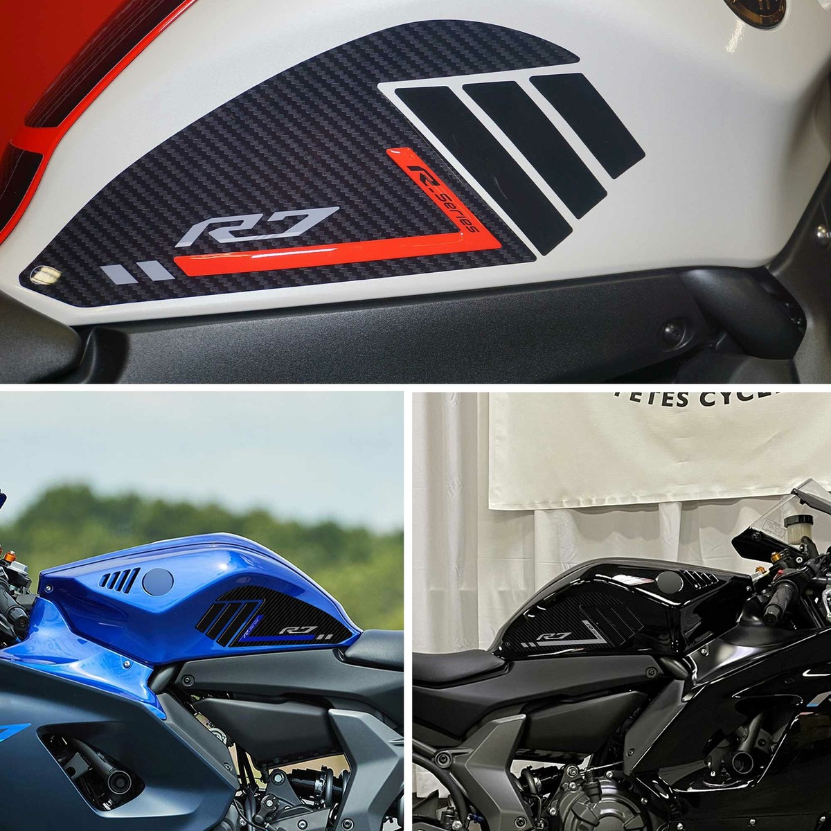 Labelbike 3D Carbon Stickers Tank Protectors For Yamaha R1 Motorcycle – Made In Italy