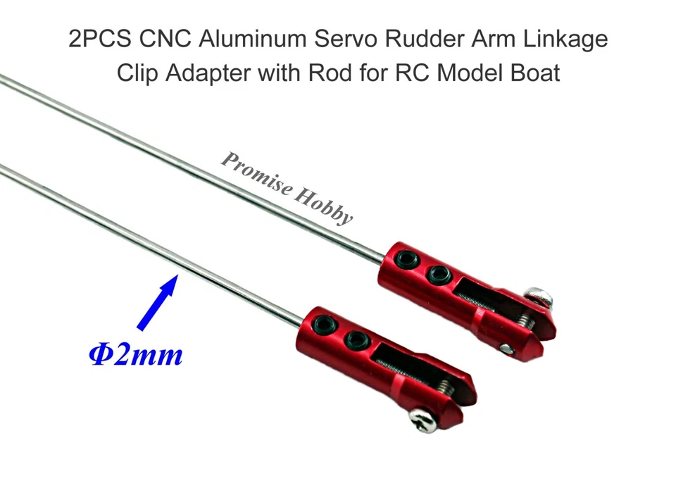 CNC Aluminum Servo Rudder Arm Linkage Clip Adapter set For RC Model Boat - Image 3 of 3