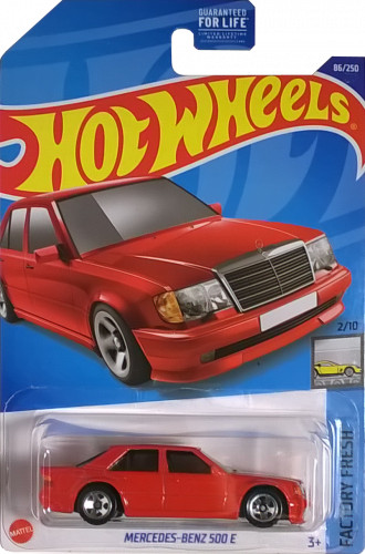 Hot Wheels 2022 - Mercedes-Benz 500 E (Red) Chrome 5sp D, E Case #86
