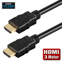 Hdmi Kabel - High Speed With Ethernet, 3D 4K Uhd, Vergoldet, Hochwertig - 3 M