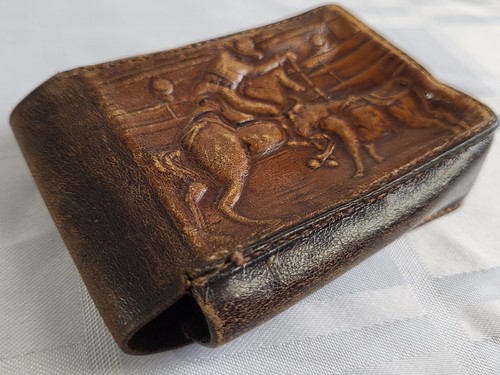 1950'S WESTERN THEMED LEATHER LIGHTER CIGARETTE POCKET CARRY CASE COWBOY VINTAGE - Picture 7 of 11