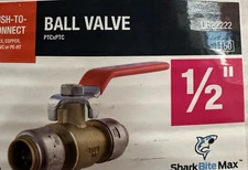 SharkBite Max Slip Ball Valve 1/2" Dia, UR 22222 W/ Removal Tool, Lead-Free NWT