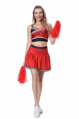 Cheerleader Costumes for Womens Outfit Fancy Dress for School Uniform +Pom Po...