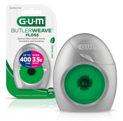 GUM ButlerWeave Woven Dental Floss   Shred-Resistant, Waxed & Mint Fresh 1 count