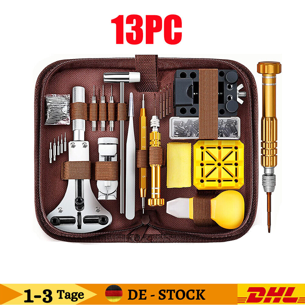 13pcs Watch Repair Tool Kit Set Uhr Fall Opener Link Federsteg Remover Schraube