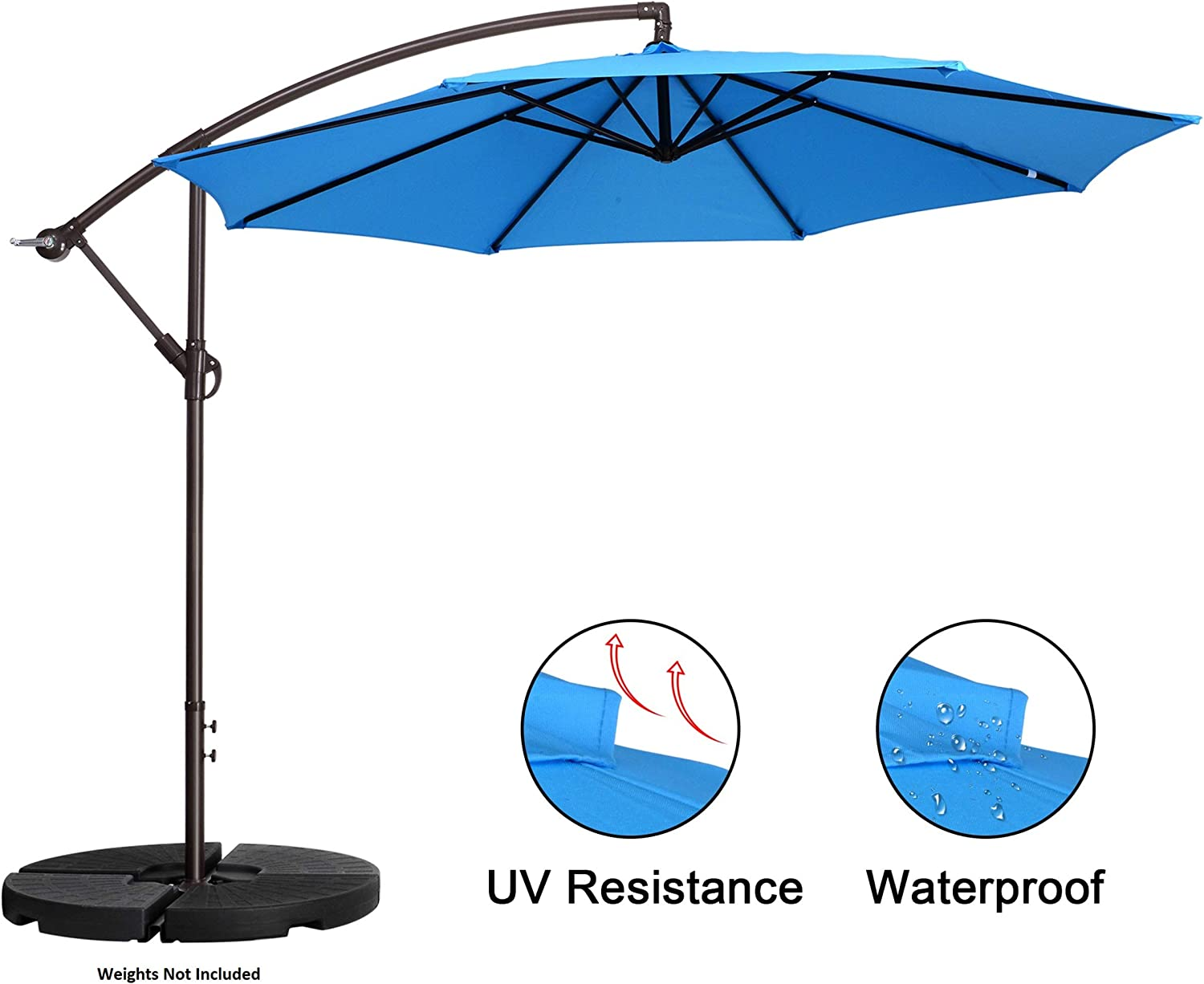 Offset Patio Shade 10 Ft Cantilever Outdoor Umbrella with Base eBay