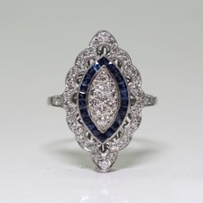 Antique Sterling Silver AND Sapphire blue Fashion ring
