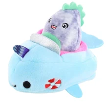 Squishville Squishmallow Chuey The T-rex In Narwhal Vehicle Ultrasoft Plush Toy