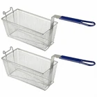 NEW 2 X Commercial Fryer Frying Basket Chip Fish Deep Fat Takeaway 336x165x152mm