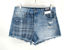 NWT REWASH Denim Shorts Women 9 Blue The Riley Vintage Reunion Cut-Off Raw Hem