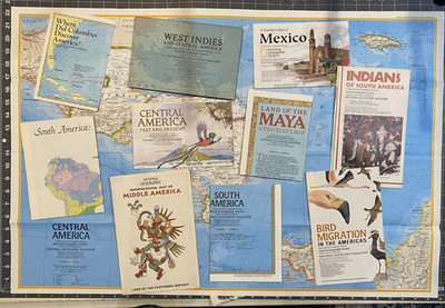 Lot-12 Mexico-Central-South-America Maps Inserts Supplements National Geographic