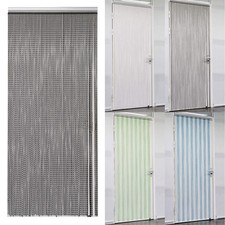 Aluminium Door Fly Screen Metal Chain Curtain Insect Blind 210x90cm UK