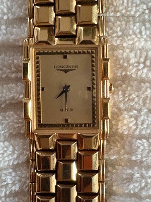Vintage Longines QWR Classic Gold Link Watch