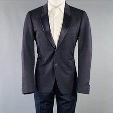BURBERRY PRORSUM Size 40 Navy Wool Notch Lapel Tuxedo