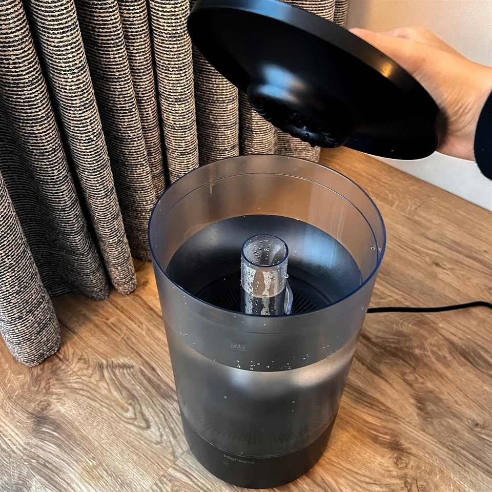 Humidificador de mesa Highland 1,2 galones - Doble niebla fría y cálida, susurro silencioso O Foto 4 de 4