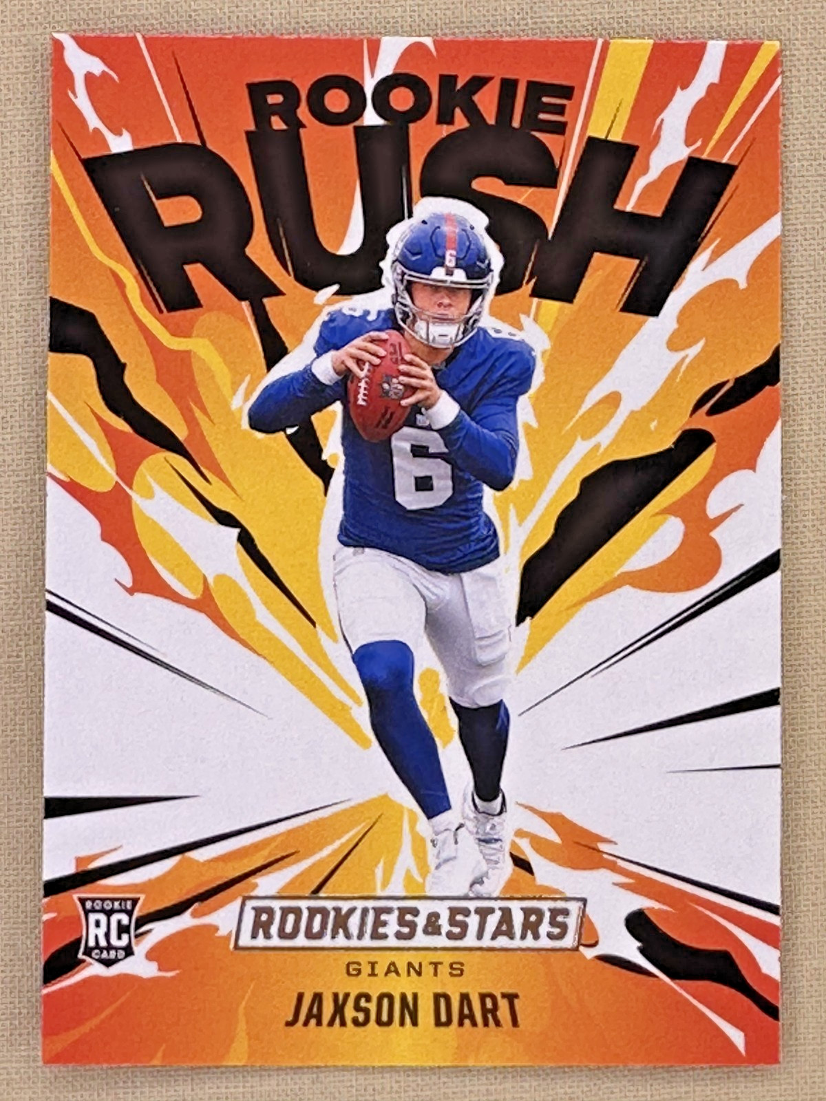 2025 Rookies and Stars Jaxson Dart ROOKIE RUSH New York Giants #6