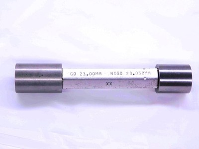 23.000 & 23.052 CLASS XX METRIC PIN PLUG GAGE GO NO GO ONSIZE 23 mm .9055 23.00