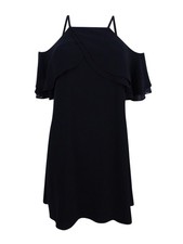 Rachel Roy Women's Ruffled Cold-Shoulder Dress (S, Black)