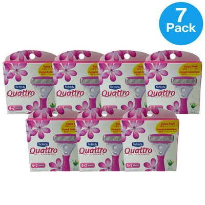 Schick Quattro for Women Value Pack Razor Refills 4+2 ct 7 Pack New
