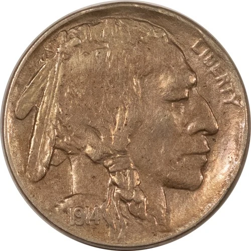 1914-D BUFFALO NICKEL - UNCIRCULATED DETAILS BUT CLEANED!