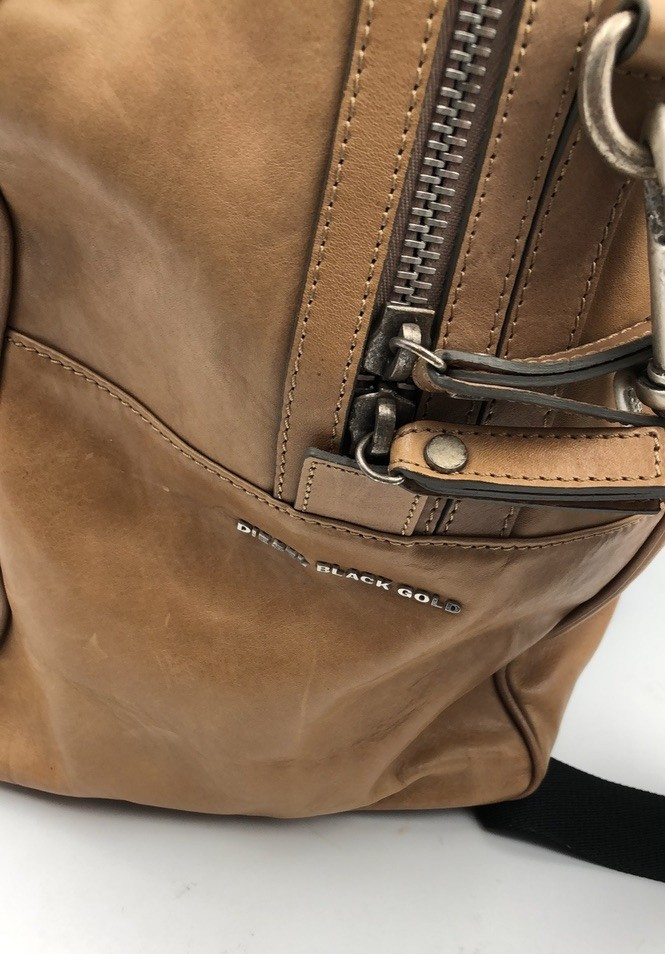 ディーラー様製アウトフィット Diesel Black Gold Kaptein 36 Buffalo Leather Travel Bag Made Italy