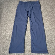 Prana Brion Breathe Pants Mens 36x32 Blue Slim Fit Hiking Zion Stretch