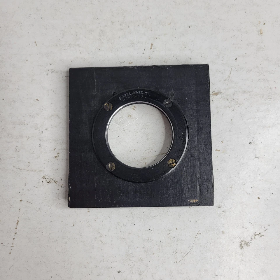 Original Grey Burke & James Wooden Lens Board Hole Rare Find Black - Image 4 of 4