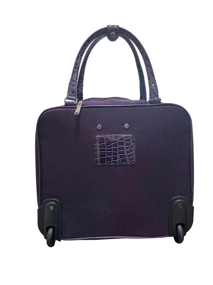 Samsonite Purple Wheeled Carry-On Travel Roller Bag Suitcase Briefcase Rolling - Image 2 of 4