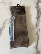 New Men's VANS Street Style Sport Skater Surfer Crew Cut Socks Brown Logo