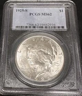 1925-S Peace Dollar PCGS MS62